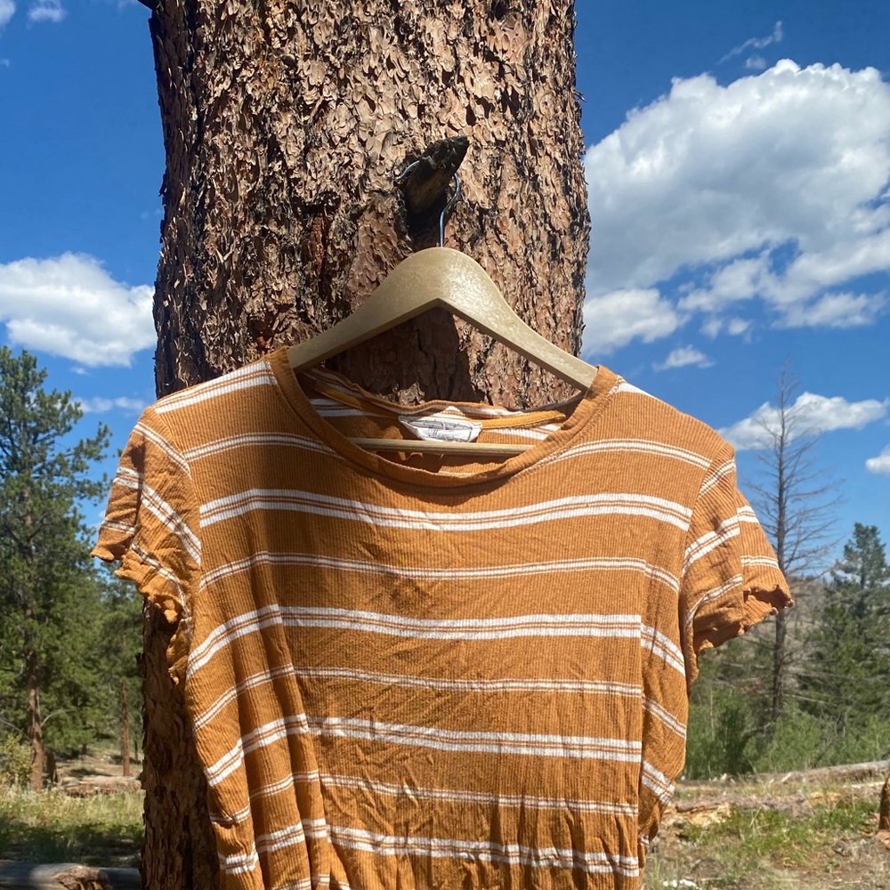 Mustard striped tee